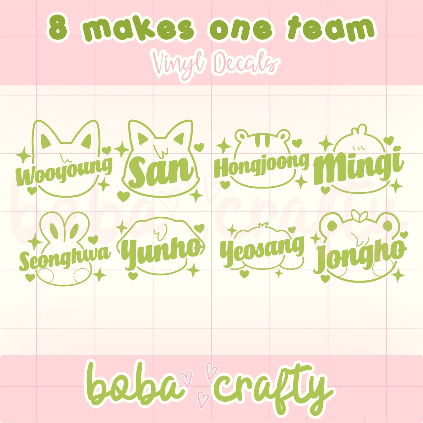 ATEEZ 8 Makes 1 Team Vinyl Decals