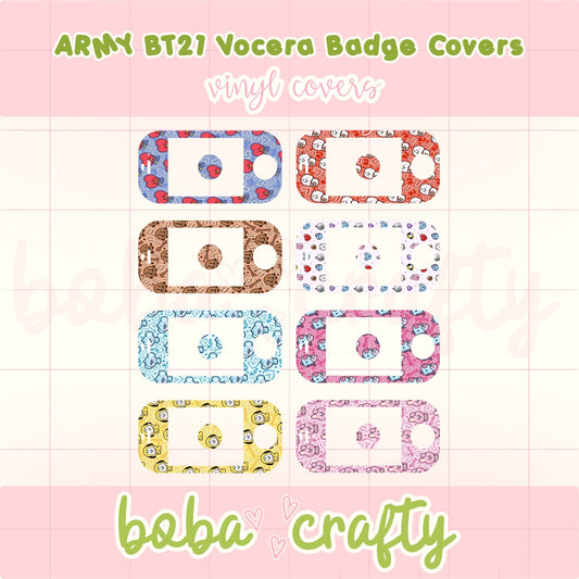 ARMY BT21 Inspired Vocera V5000 Badge Skin | Hospital Badge Decal