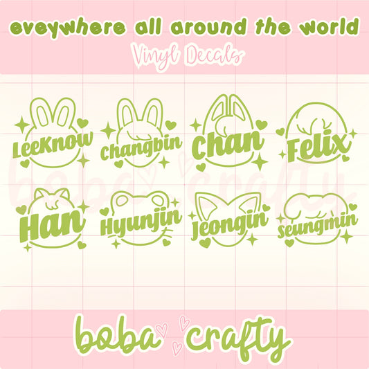STRAY KIDS Everywhere All Around The World Vinyl Decals