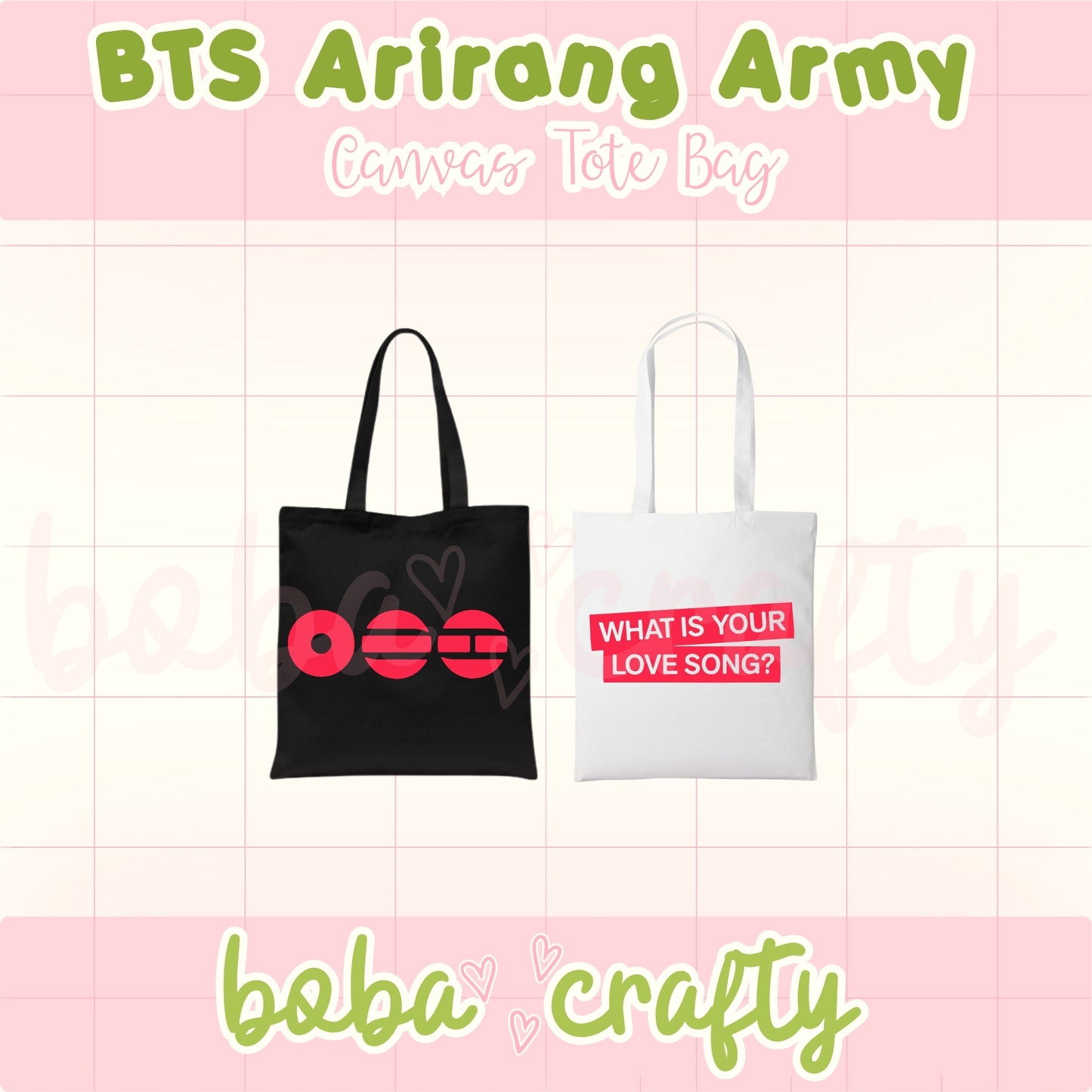 BTS ARIRANG Army Canvas Totes