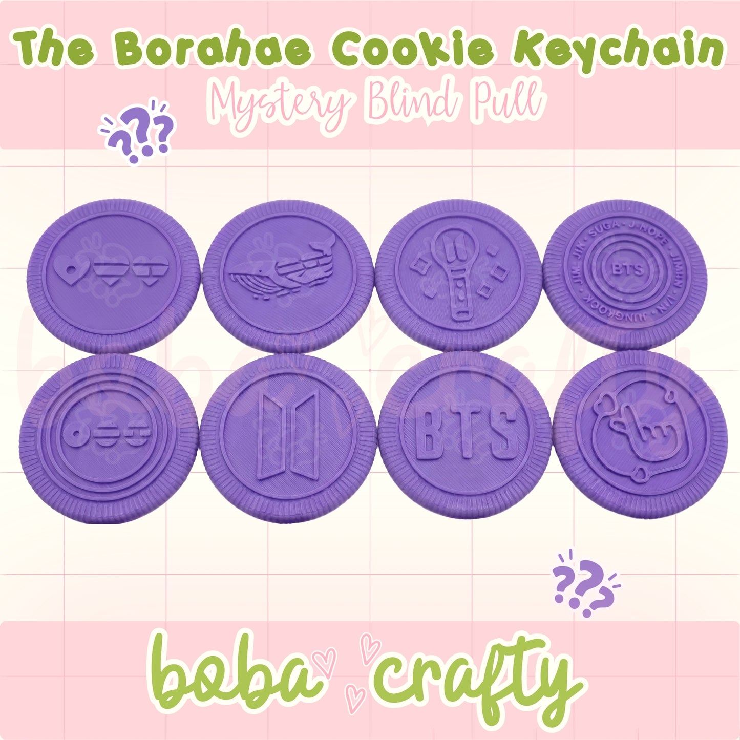 The Borahae Cookie Keychain - Mystery Blind Pull